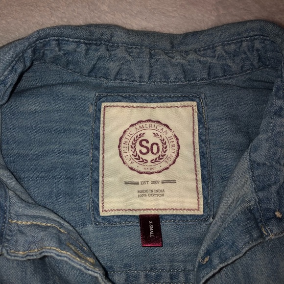 SO Sleeveless Button Down Denim Dress - Picture 5 of 5